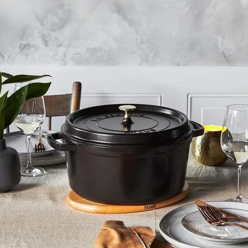Miniatura 5 de Staub olla de hierro cocotte redonda de 6-1/4 cuartos de galón, Negro mate