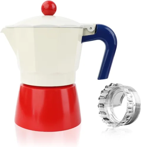 Miniatura 14 de ShanSon Moka Pot - Cafetera de café expreso de 3 tazas de 5 onzas, cafetera italiana manual cubana, cafetera italiana espresso greca para capuchino