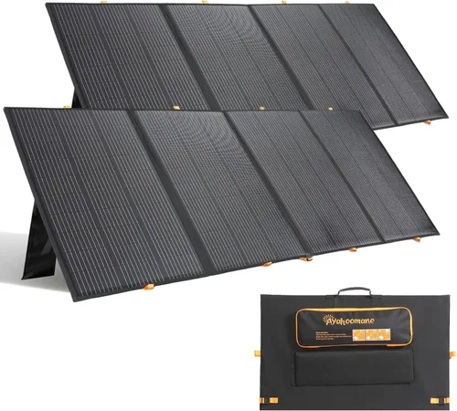 Panel solar portátil de 800 W, 2 piezas de 400 W, panel solar plegable de respaldo de energía, cargador solar de salida de 36 V para estación de
