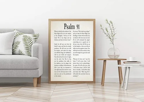 Miniatura 6 de Salmo 91 - Póster de salmo impreso, arte de pared de salmo, regalo cristiano para amigo, regalo para hijo, regalo para hija, regalo de coraje