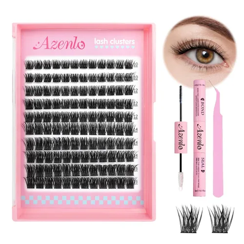 Kit de racimos de pestañas naturales, racimos de pestañas Wispy, 120 unidades, extensiones de pestañas en racimo, rizado C, pestañas individuales de
