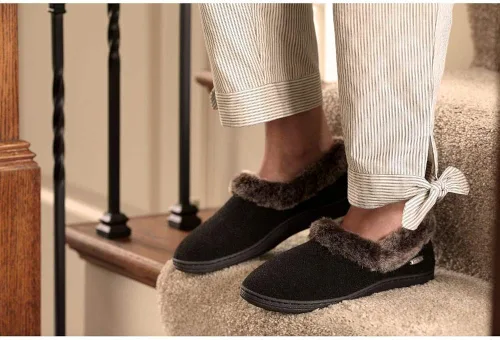 Miniatura 2 de Acorn Pantufla con cuello de chinchilla para mujer