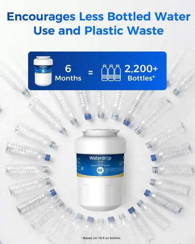 Miniatura 8 de Waterdrop Plus WDP-F13 - Filtro de agua de repuesto para GE® MWF®, SmartWater® MWFP, HDX FMG-1, MWFA, WFC1201, RWF0600A, Kenmore® 469991