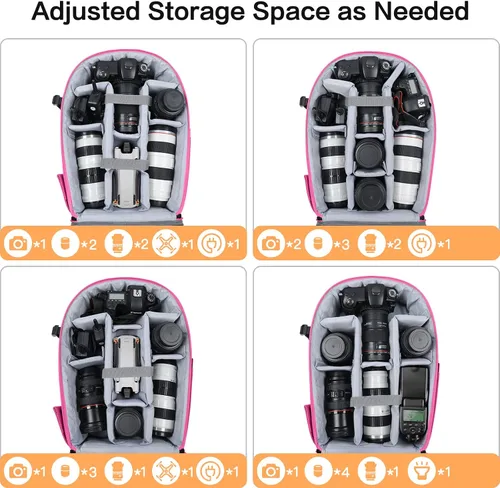 Miniatura 3 de MOSISO Mochila para Cámara, Bolsa para Cámara Fotográfica DSLR/SLR/Sin Espejo de 15-16 pulgadas, Estuche Rígido Impermeable con Soporte para Trípode