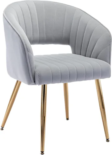 Miniatura 19 de KCC Juego de 2 Sillas de Comedor de Acento Moderno, Sillas de Comedor Tapizadas en Terciopelo con Respaldo Hueco, Sillas de Cocina Acolchadas Sillas