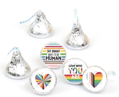 Big Dot of Happiness So Many Ways to Be Human – Pride Party - Calcomanías redondas para dulces de chocolate (1 hoja de 108)