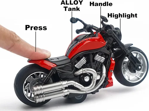 Miniatura 5 de Juguete de motocicleta para tirar hacia atrás, regalo de moto con iluminación musical, juguetes de motocicleta Wolverine para niños de 3 a 12 años