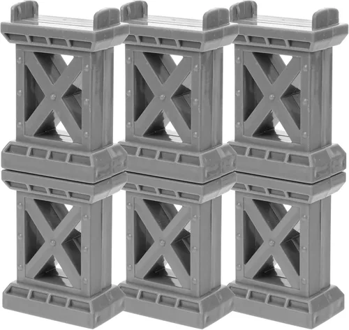 Muelle de tren de madera, 6 Uds. Muelle de tren de madera Puente de pista de tren de madera Soportes para niños Juguete de madera para tren Soporte