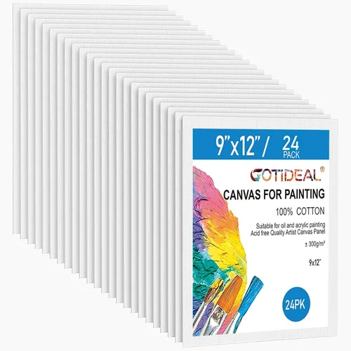 Miniatura 9 de GOTIDEAL Lienzos a granel para pintura, 5 x 7 pulgadas, paquete económico de 40 unidades, tableros de lienzo blanco imprimado con gesso – 100%