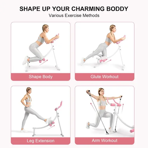 Miniatura 7 de Home Gym Systems Ab Machine, Ab Workout Equipment, Adjustable Ab Trainer Machine for Abs Workout at Home Gym, Foldable, Knee Protection, Abdominal