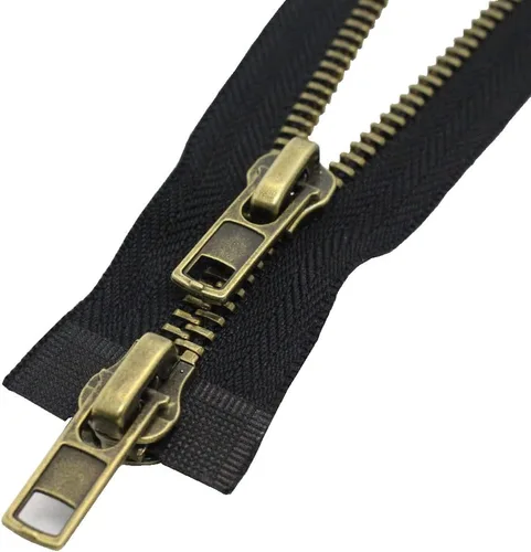 Miniatura 4 de MebuZip #8 - Cremallera separadora de chaqueta de latón antiguo de 30 pulgadas, cremallera de dos vías, cremallera de mano derecha, cremalleras