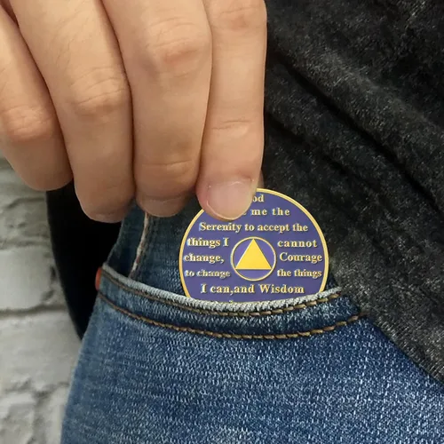 Miniatura 6 de Moneda de sobriedad con flor de mariposa Moneda AA de gracia sobria – Medallón de chip AA con alcohol anónimo inspirador Monedas de alcohólicos