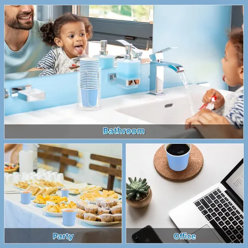 Miniatura 4 de VITVITI Paquete de 30 vasos para enjuague bucal de baño, taza de papel desechable de café de 3.7 onzas, taza pequeña para enjuague bucal/bebidas