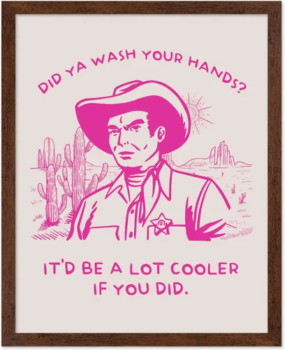 Miniatura 17 de Poster Master Póster retro de vaquera rosa con texto en inglés "Raise Hell", diseño de pared occidental, regalo para hombres y mujeres, decoración
