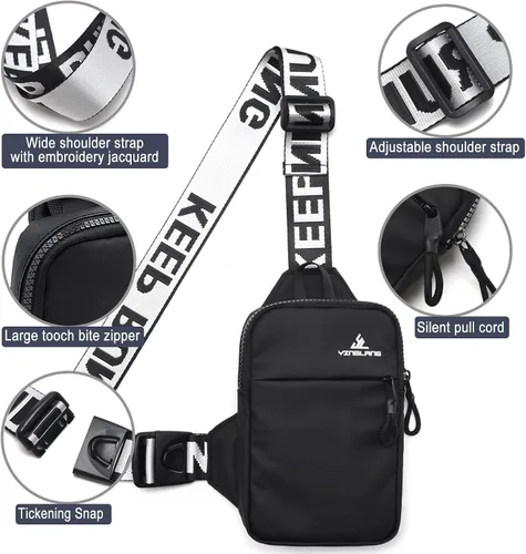 Miniatura 5 de Mini bolso bandolera para mujeres y hombres, bolsa cruzada pequeña, mochila de hombro, riñoneras, bolsa de pecho casual para teléfono para viajes