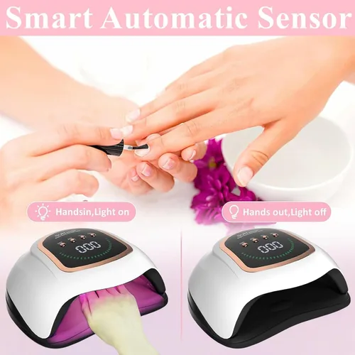 Miniatura 5 de Lámpara de uñas LED UV, 300 W, luz profesional de secado de uñas UV para uñas de gel con 72 cuentas, lámpara de esmalte de gel de secado rápido