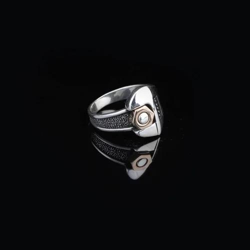 Miniatura 3 de Sterling Silver Fidget Ring Men, Screw Ring Men, Fidget Spinner Ring, Unique Ring, Biker Ring, Anniversary, Memorial