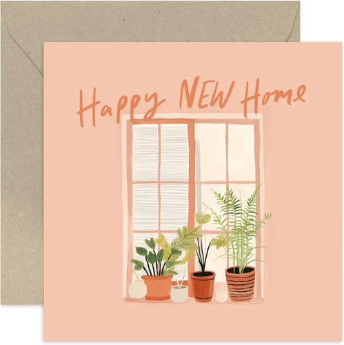 Old English Co. - Tarjeta de inauguración de la casa para hija, tarjeta artística de planta de casa, regalo para mujeres y hombres, sobre interior