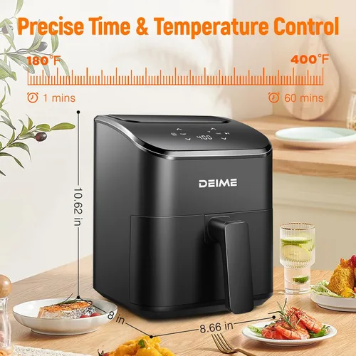 Miniatura 3 de DEIME - Freidora de aire pequeña digital de 2.8 cuartos de galón, compacta y que ahorra espacio, para hornear, recalentar, asar para comidas rápidas