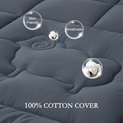 Miniatura 5 de YOUR MOON Cubrecolchón 100% de lana, tamaño individual, relleno de lana de 800 GSM, almohadilla de colchón gruesa para aliviar el dolor de espalda