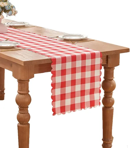 Miniatura 12 de Mantel rectangular de 70.9 x 55 pulgadas, mantel de cuadros impermeable y reversible, funda de mesa de picnic de mezcla de algodón lavable