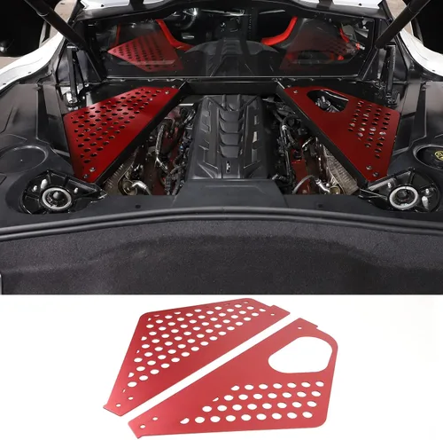 Miniatura 10 de Cubierta de panel de bahía de motor compatible con Chevrolet Corvette C8 Stingray 2020-2024, compartimento de aluminio para motor izquierdo derecho