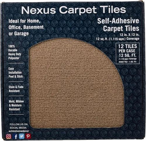 Miniatura 2 de Tapete autoadhesivo para enmoquetado Nexus de 12 x 12 pulgadas, color borgoña, de Achim Home Furnishings, NXCRPTTN12 Canela