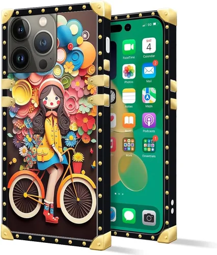 Miniatura 13 de DAIZAG Funda compatible con iPhone 14 Pro Max, funda de Angel Wings Girl para iPhone 14 Pro Max, decoración de metal de TPU suave a prueba de golpes