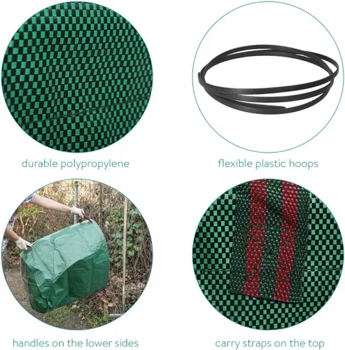 Miniatura 7 de IME Bolsa de hojas de césped reutilizable para jardinería, 272L, verde, 1 unidad