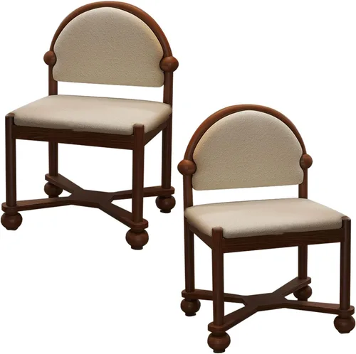 Miniatura 14 de JKGHK Sillas de comedor de madera, sillas de cocina para el hogar, silla auxiliar de cocina tapizada de tela, respaldo curvado retro, silla de sala
