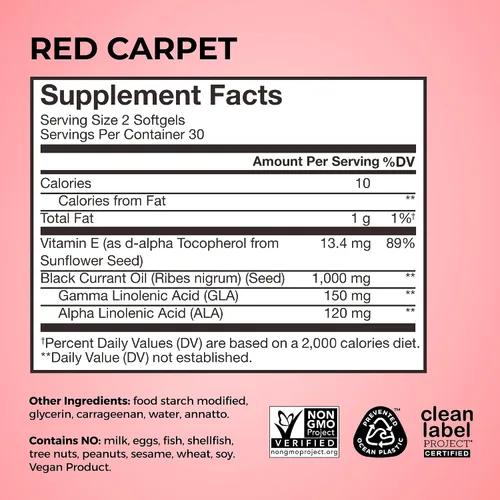 Miniatura 5 de Fórmula para el pelo y las uñas Red Carpet de HUM, 60 cápsulas blandas vegetarianas