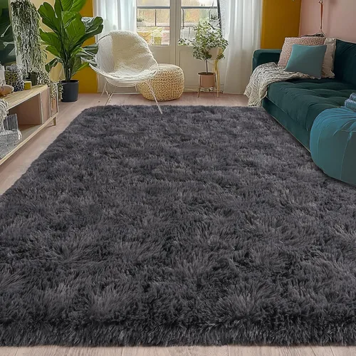 Miniatura 178 de Alfombras de área de 8x10 para sala de estar, alfombra shaggy grande ultra suave y esponjosa para dormitorio, alfombras de felpa mullida Blanco crema