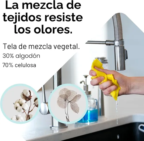 Miniatura 2 de Paños de esponja de celulosa sueca para platos, paquete de 10 paños de limpieza ecológicos, sin olor, reutilizables, para cocina, absorbente
