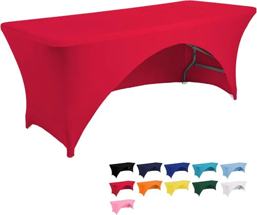 Miniatura 12 de Jeloris Mantel rectangular de elastano con parte trasera abierta (5 pies, negro) ajustado, lavable, sin arrugas, elástico y elástico para mesa