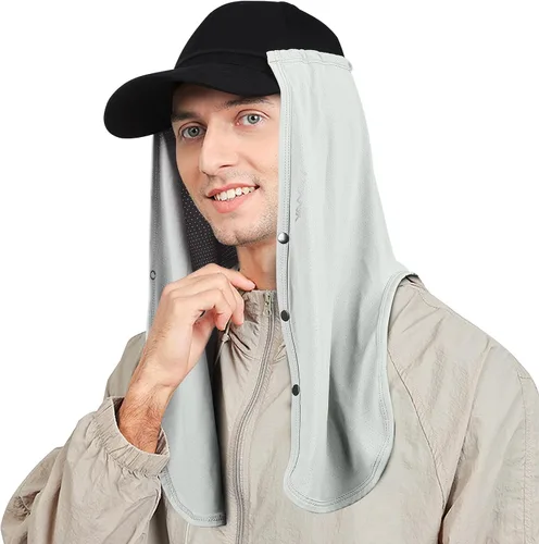 Miniatura 13 de Protección solar UV ajustable para el cuello, máscara multifuncional de protección solar 2 en 1, complemento de solapa para el cuello para gorras