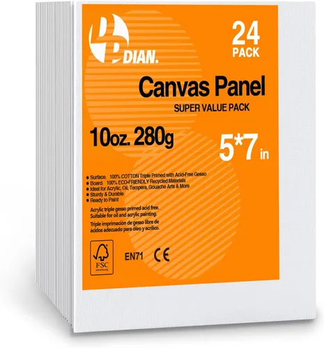 Miniatura 19 de Paquete de 40 tableros de lienzo para pintar, paquete de 8 x 10 pulgadas, paneles de lienzo para pintura al óleo y acrílica