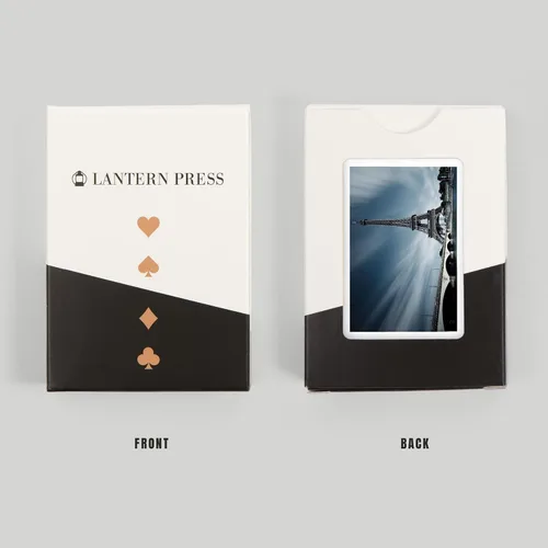 Miniatura 8 de Lantern Press París, Francia, Torre Eiffel (52 cartas de juego, baraja de cartas de tamaño póquer con comodines)