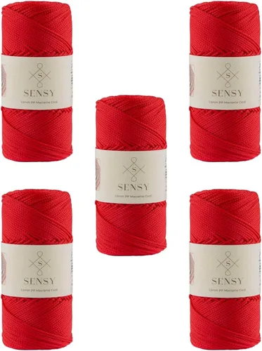 Miniatura 45 de Sensy - Cuerda de poliéster de 0.059 in y 164 yardas, cuerda de poliéster 100% polipropileno, cordón de macramé de 0.059 in, cuerda de ganchillo