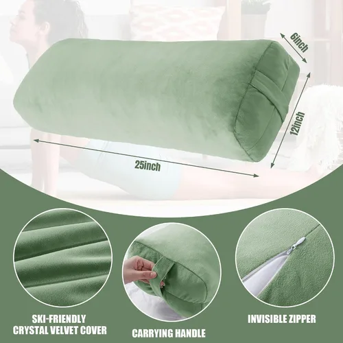 Miniatura 2 de HOMBYS Almohada de espuma triturada para yoga y meditación restaurativa, versátil almohada de apoyo de yoga rectangular de alta calidad con funda