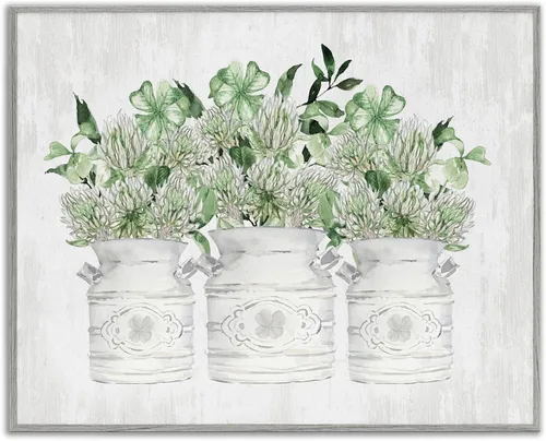 Miniatura 25 de Stupell Industries Ramos florales antiguos en frascos, arte giclée enmarcado, blanco, 20 x 16 pulgadas, fácil de colgar y resistente, fabricado
