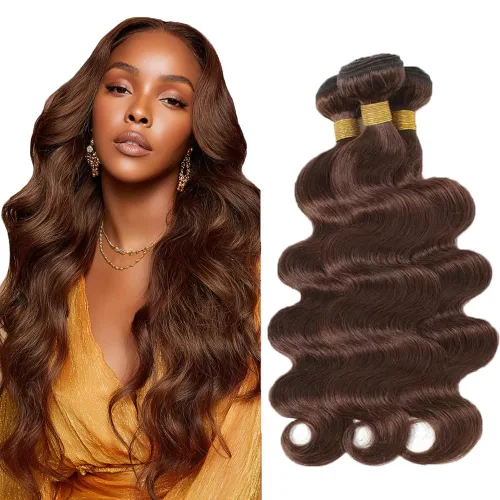 Miniatura 201 de Color 30 paquetes de cabello humano marrón onda del cuerpo paquetes 8 10 12 pulgadas brasileño virgen Remy extensiones de cabello humano doble trama