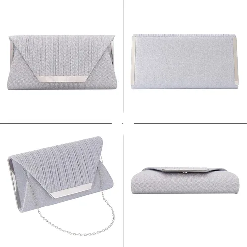 Miniatura 4 de Bolsos de embrague con purpurina para mujer bolsa de noche bolso de fiesta de boda