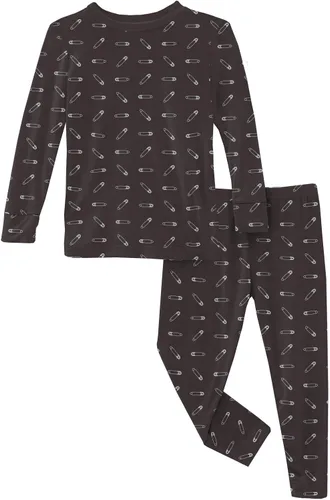 Miniatura 132 de KicKee Pants Conjunto de pijama de manga larga con estampado de piezas