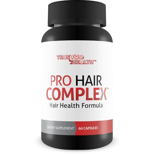 True You Health Pro Hair Complex - Suplemento para el crecimiento del cabello, biotina, vitaminas y minerales para un cabello más grueso, más