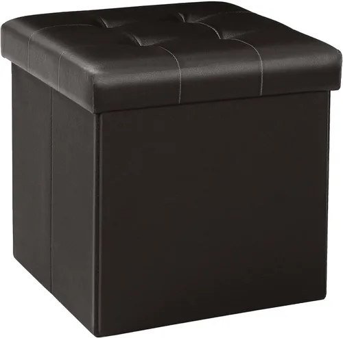 Miniatura 10 de B FSOBEIIALEO Cubo otomano de almacenamiento, baúl de almacenamiento, reposapiés plegable para sala de estar, 12.6 x 12.6 x 12.6 pulgadas