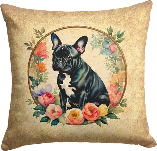 Miniatura 71 de Caroline's Treasures DAC2072PW1414 Affenpinscher and Flowers - Almohada decorativa de tela, lavable a máquina, para interiores y exteriores