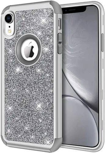Miniatura 17 de Hython Compatible con Funda para iPhone XR, Protector Defensor de Cuerpo Completo de Servicio Pesado con Purpurina Brillante Reluciente, Carcasa