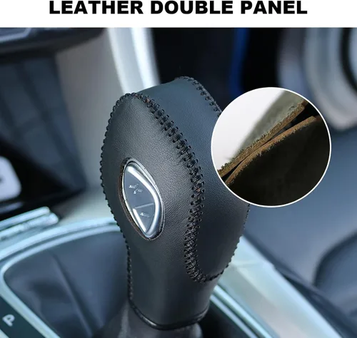 Miniatura 2 de EATAKWARD Funda de palanca de cambios de fibra de carbono PU para Ford Focus 2012 2013 2014 2015 2016/Ford Fiesta 2014 2015 2016/Ford Fusion S/Ford