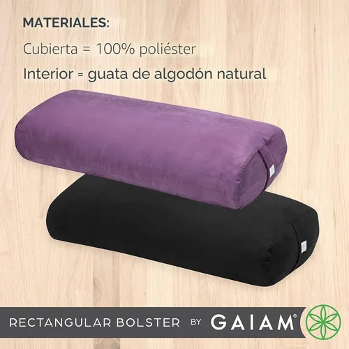 Miniatura 6 de Almohada Gaiam redonda para yoga, cojín suave para meditación, masaje y soporte de espalda, relleno de algodón transpirable, funda de microfibra