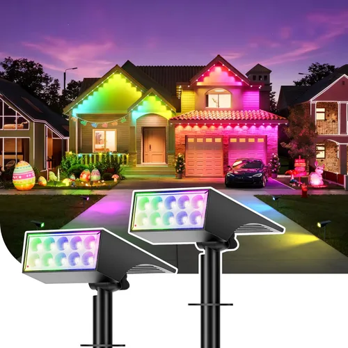Miniatura 14 de WENATY - Luces solares para exteriores impermeables IP65, [paquete de 12 unidades/4 modos] foco solar para exteriores, de crepúsculo a amanecer